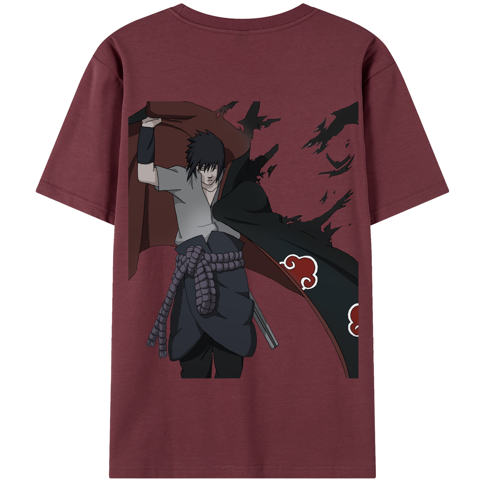 （画像用） NARUTO -ナルト- うちは サスケ Uchiha Sasuke 綿100％半袖Tシャツ（背面プリント）